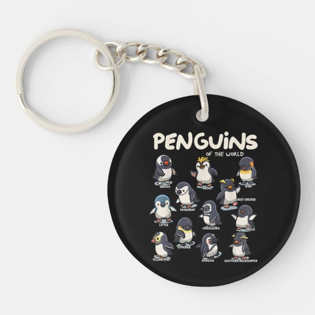 Porte-clefs Manchot Pingouins Animaux du Monde Amour des Manch (Devant)