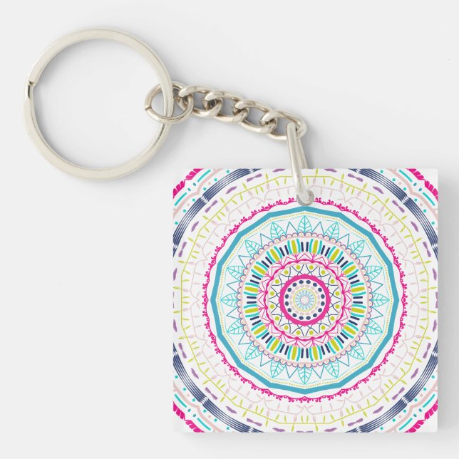 Porte-clefs mandala coloré (Devant)