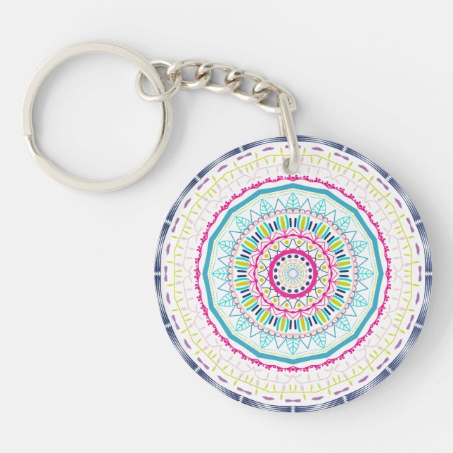 Porte-clefs mandala coloré (Devant)
