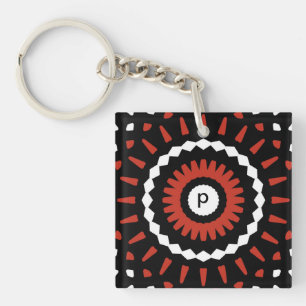 Porte-clefs Mandala de la tribu rouge