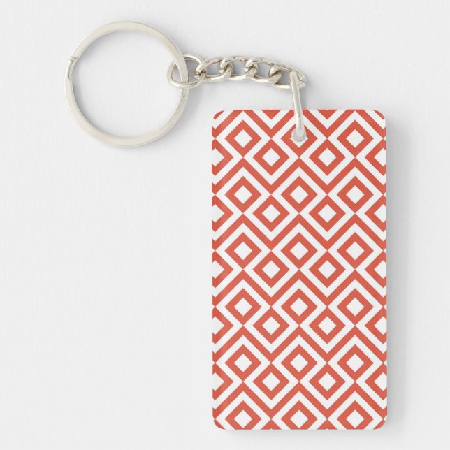 Porte-clefs Mander orange et blanc (Devant)