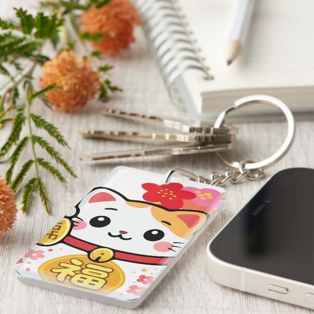 Porte-clefs Maneki Kawaii Japonais (Devant droit)