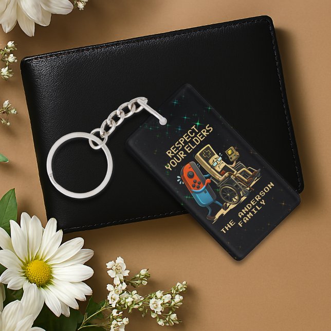 Porte-clefs Manette de jeu rétro drôle de contrôle de jeu Resp (Créateur téléchargé)