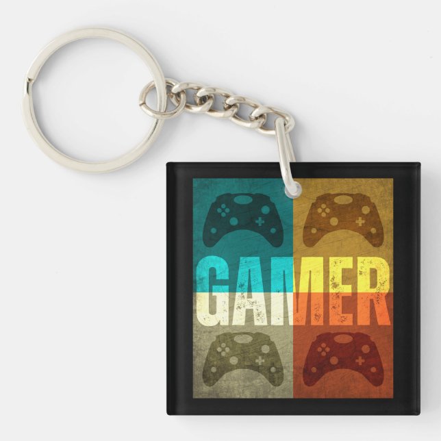PORTE-CLEFS MANETTE DE JEU VIDÉO RÉTRO GAMER (Devant)