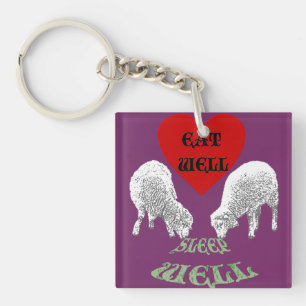 Porte-clefs Mange bien pour bien dormir.