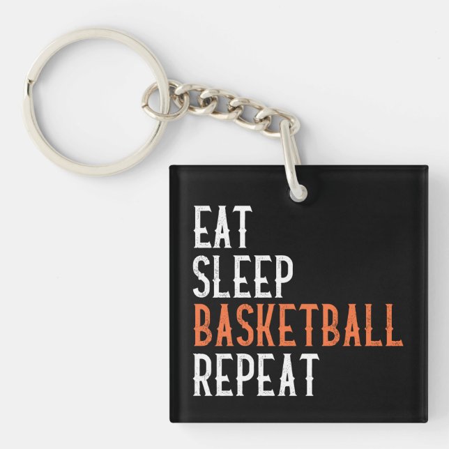 Porte-clefs Manger Dormir Basket Répéter (Devant)