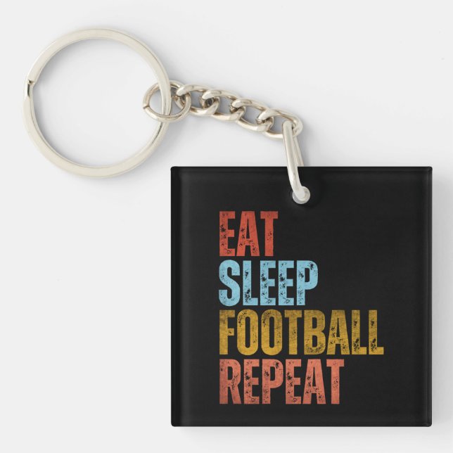 PORTE-CLEFS MANGER DORMIR FOOTBALL RÉPÉTER (Devant)