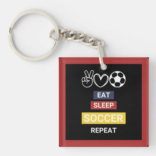 Porte-clefs Manger, Dormir, Football, Répéter (Devant)