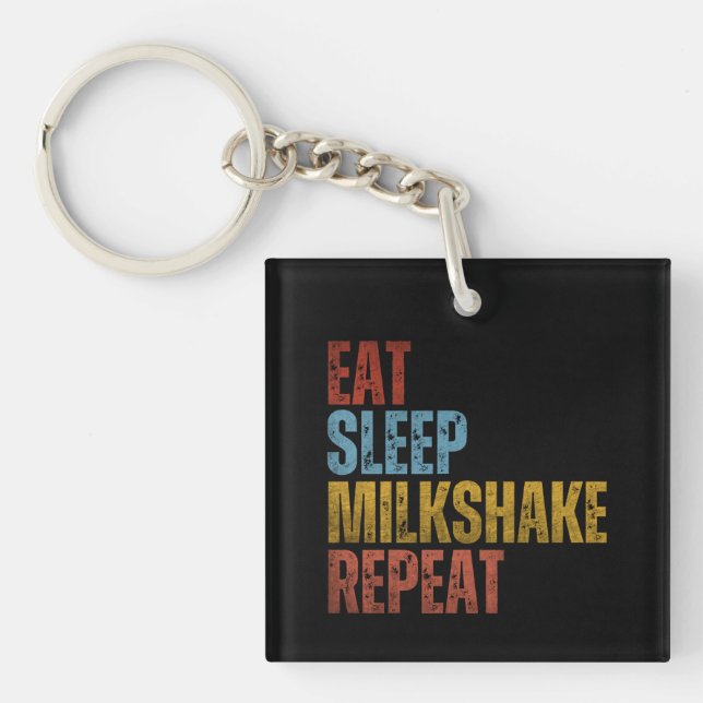 PORTE-CLEFS MANGER DORMIR MILKSHAKE RÉPÉTER (Devant)