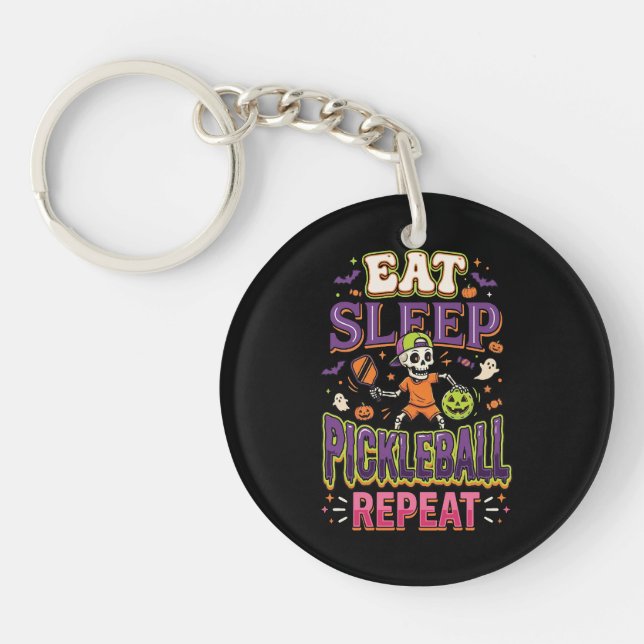 Porte-clefs Manger Dormir Pickleball Répéter Pickleball  (Devant)