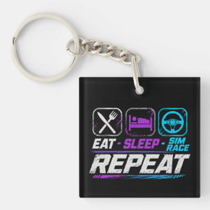 Porte-clefs Manger dormir sim course répéter pour les fans de