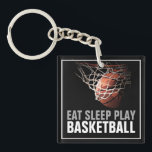 Porte-clefs Manger Sommeil Jouer Basket-Ball Artwork Motivatio<br><div class="desc">Oeuvres de jeu populaires américaines et internationales - I Love This Game. Sports Populaires - Basketball Game Ball Image.</div>