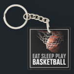 Porte-clefs Manger Sommeil Jouer Basket-Ball Artwork Motivatio<br><div class="desc">Oeuvres de jeu populaires américaines et internationales - I Love This Game. Sports Populaires - Basketball Game Ball Image.</div>
