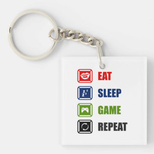 Porte-clefs Mangez, dormez, jeu, répéter