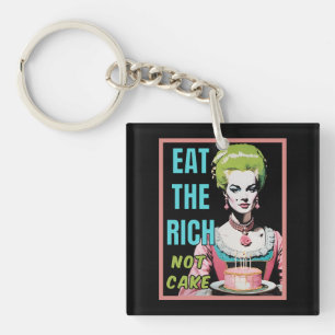 Porte-clefs Mangez les riches, pas le gâteau