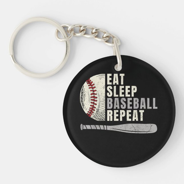 Porte-clefs Mangez Sleep Baseball Répéter Funny Baseball Playe (Devant)