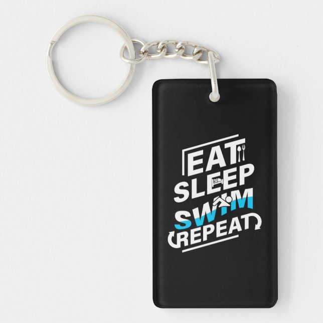 Porte-clefs Mangez Sleep Swim (Devant)