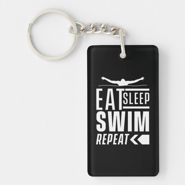 Porte-clefs Mangez Sleep Swim Répéter (Devant)