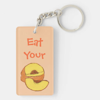 Porte-clefs Mangez vos pêches