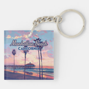 Porte-clefs Manhattan Beach Californie Los Angeles Retro