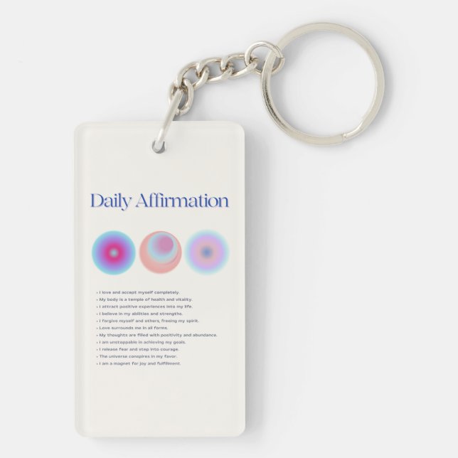 Porte-clefs manifestation d'affirmations quotidiennes (Dos)