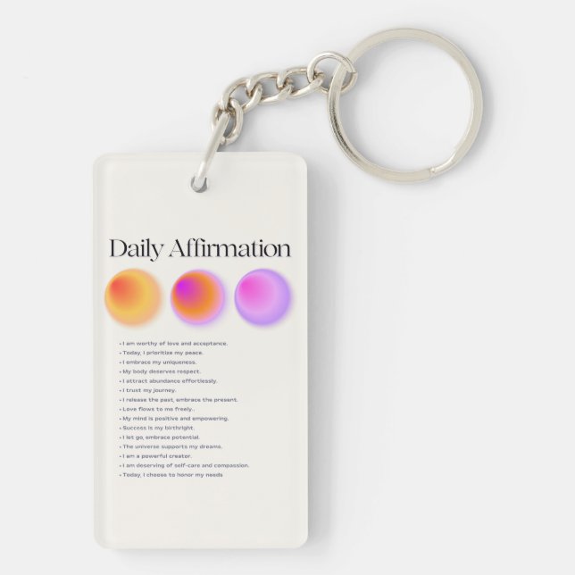 Porte-clefs manifestation d'affirmations quotidiennes (Dos)