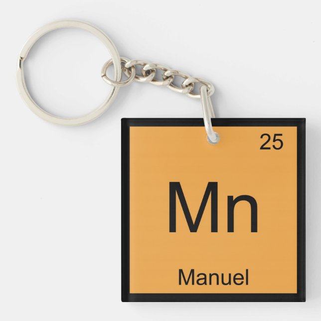 Porte-clefs Manuel Nom Chimie Élément Tableau Périodique (Devant)