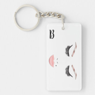 Porte-clefs Maquillage Visage Rose Gold Sourcils Lèvres Beauté
