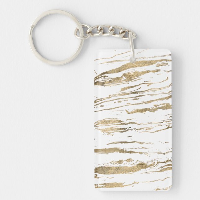 Porte-clefs Marbre blanc moderne Abstrait (Devant)