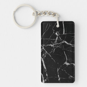 Porte-clefs Marbre noir et argenté vif