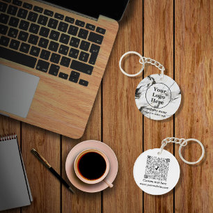 Porte-clefs Marbre noir et blanc