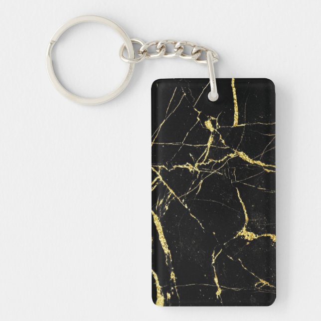 Porte-clefs Marbre noir et or (Devant)
