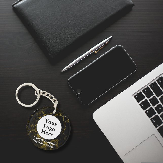 Porte-clefs Marbre noir et or (Créateur téléchargé)