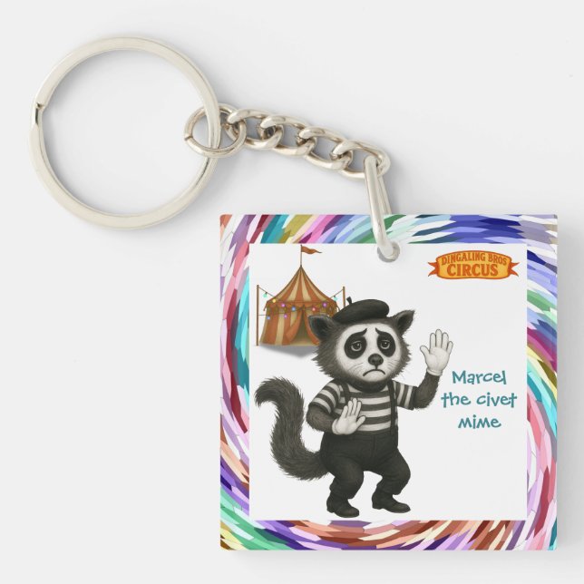 Porte-clefs Marcel, civette mime (Devant)