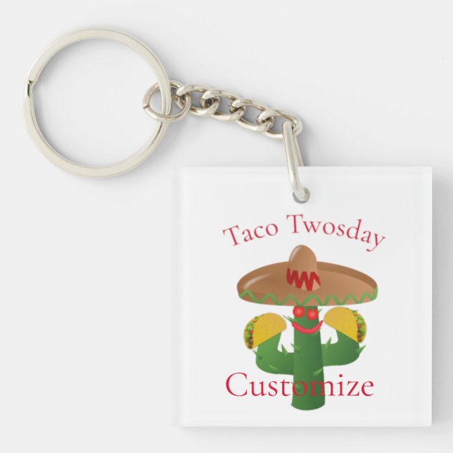 Porte-clefs Mardi Taco Saguaro Cactus Thunder_Cove (Devant)
