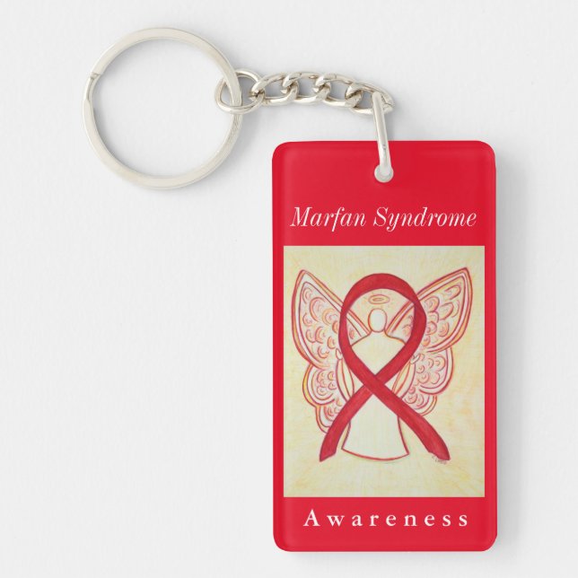 Porte-clefs Marfan Syndrome Sensibilisation Ruban Angel Porte  (Devant)