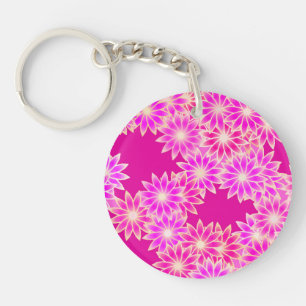 Porte-clefs Marguerites dans les tons roses et orchidées