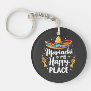 Porte-clefs Mariachi est mon Happy Place Mexique Musique Saxop