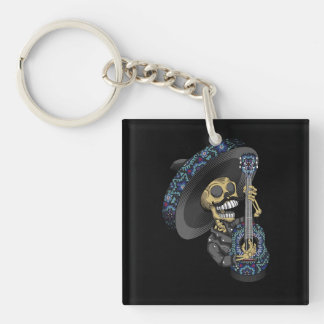 Porte-clefs mariachi skull mexique