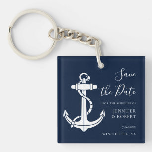 Porte-clefs Mariage à Ancrer Bateau de Sauvegarde de Date