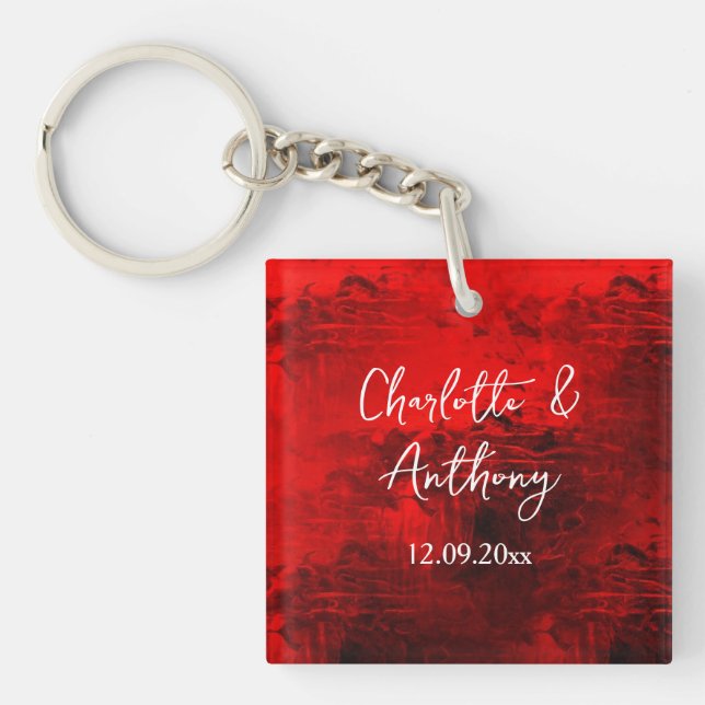 Porte-clefs Mariage Creative Abstrait Artwork rouge (Devant)
