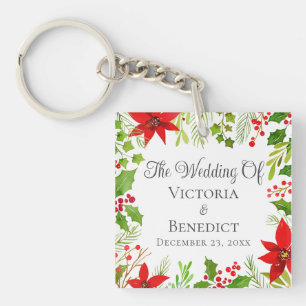 Porte-clefs Mariage de Noël Floral Fête Personnalisé