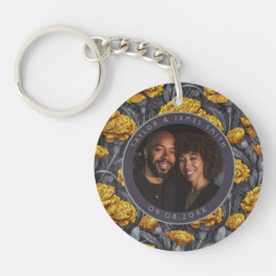 Porte-clefs Mariage d'hiver esthétique aux oeillets personnali