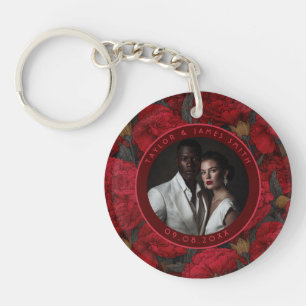 Porte-clefs Mariage d'hiver moderne avec des oeillets personna
