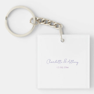 Porte-clefs Mariage Élégante Calligraphie Noms & Date Créatifs