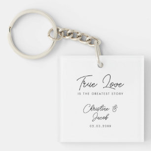 Porte-clefs mariage faveur simple élégant moderne véritable am