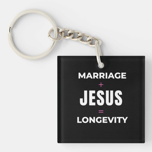 Porte-clefs Mariage + Jésus = Longévité (Devant)