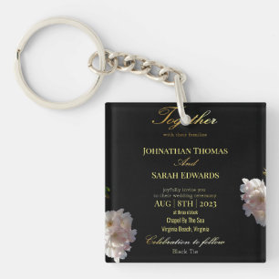Porte-clefs Mariage officiel noir et or porte - clé acrylique