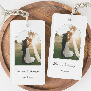 Porte-clefs Mariage personnalisé sous une arche Photo de coupl