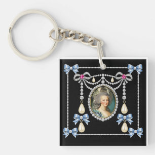 Porte-clefs Marie Antoinette Inspirée Carte Reine de France 